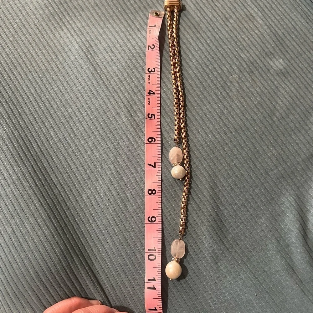 White House Black Market Rose Gold Lariat Necklace